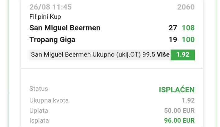 Ispostovase  Filipinci pa posle idemo opet!